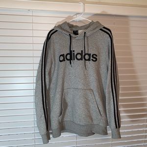 Adidas “3 Stripe” Gray Hoodie